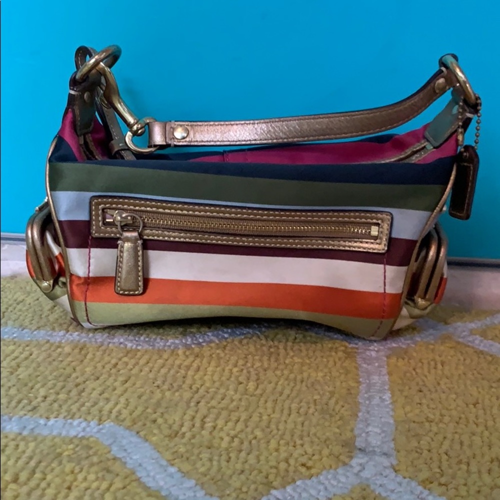 Coach Legacy Mini Striped Hobo Bag